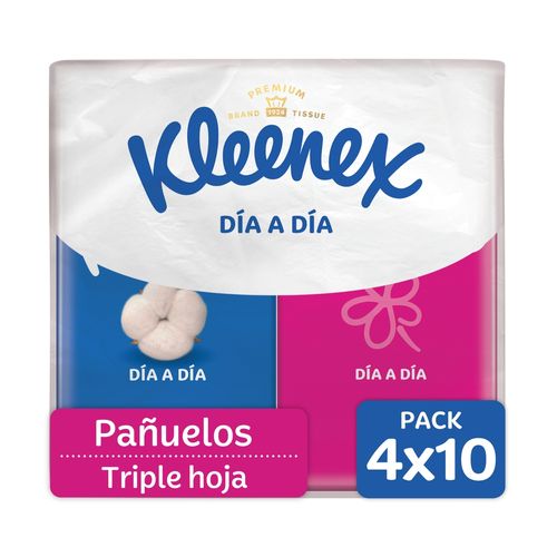 Pañuelos Faciales Kleenex de Bolsillo - 4x10 Unidades