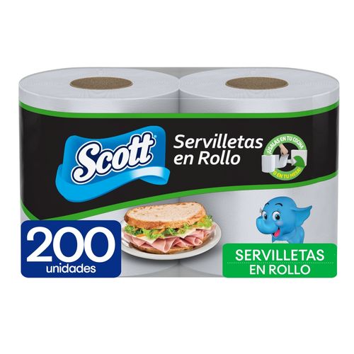 Servilletas de Papel Scott Blanca en Rollo - 200 Hojas