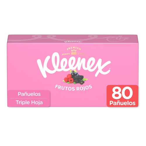 Pañuelos Faciales Kleenex Aromas Frutos Rojos - 80 Unidades