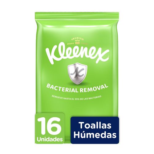 Toallas húmedas Kleenex Bacterial Removal - 16 Unidades
