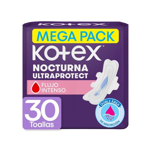Toallas Femeninas Kotex Nocturna Ultraprotect- 30 Unidades