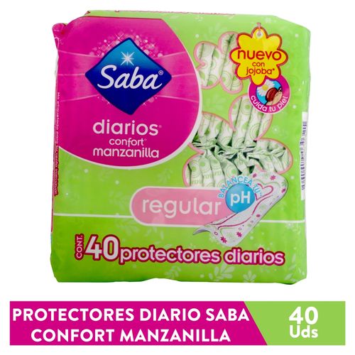 Protectores Saba Diarios Confort Manzanilla Regulares - 40 Unidades