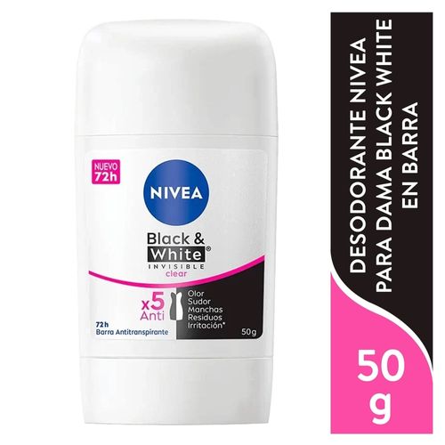 Desodorante Nivea en Barra Anti Manchas Femenino Invisible Clear - 50 g