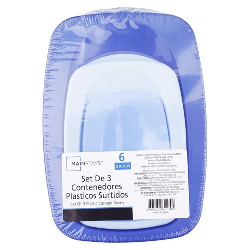 Set De 3 Contenedores Plasticos Surtidos
