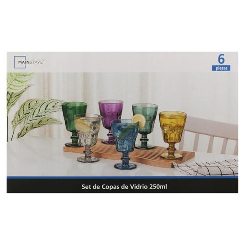 Ms Set De Copas De Vidrio 6unid 250ml