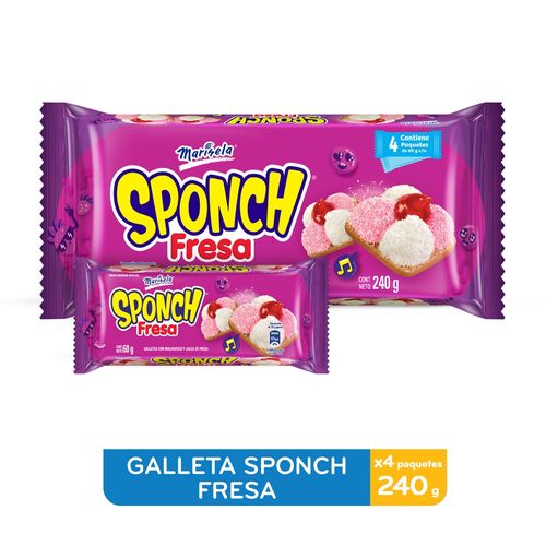Galleta Marisela Sponch Fresa 4 pack - 240 g