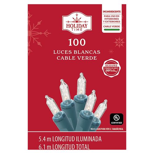 Luces Holiday Time cálidas serie 100 luces