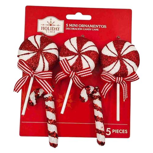 Decoración Holiday Time Candy Cane - 5 Pzas