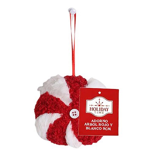 Adorno Holiday Time árbol rojo y blanco - 9 cm