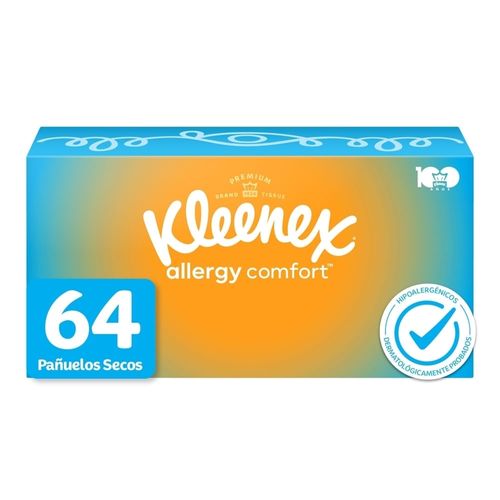 Pañuelos Faciales Kleenex Allergy Comfort - 64 Unidades