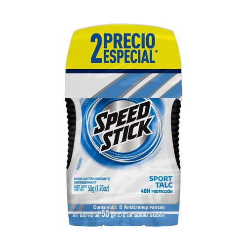 Desodorante Antitranspirante Speed Stick Sport Talc Barra 50 g 2 Pack