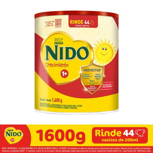 Leche Instantánea Nestlé® NIDO® 1+ Protección® Alimento Complementario    Lata -1.6kg