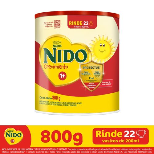 Leche Instantánea Nestlé® NIDO® 1+ Protección® Alimento Complementario   Lata- 800g