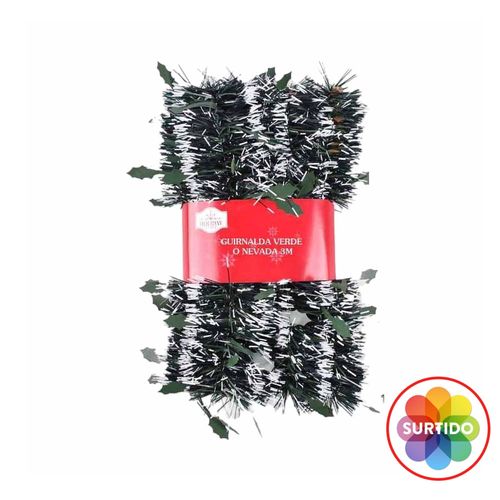 Guirnalda Holiday Time verde nevada - 3 m