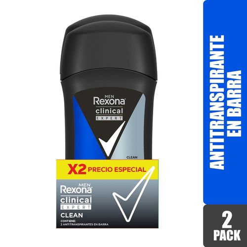 Desodorante Rexona Clinical Caballero Expert Clean en Barra - 46 g