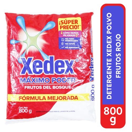 Detergente Xedex Frutos Rojos en Polvo - 800 g