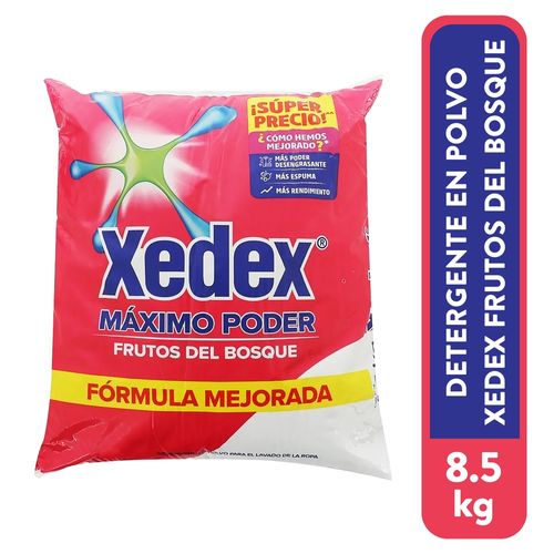 Detergente en polvo Xedex Máximo Poder Frutos del Bosque - 8.5 kg