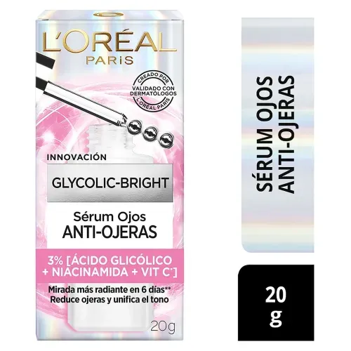 Serum Ojos L'oreal Anti Ojeras con Ácido Glicólico 20ml