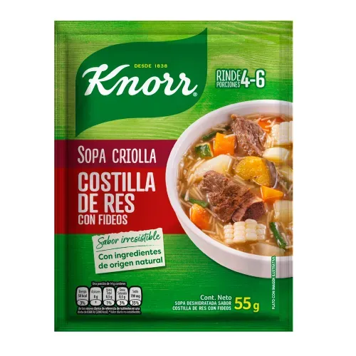 Sopa Knorr Costilla Criolla en Fideos - 55 g