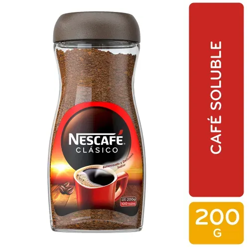Café Nescafe Clásico Frasco Vidrio  - 200 g