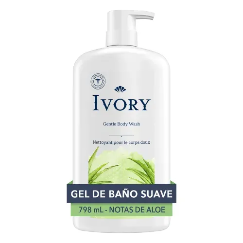 Gel de Baño Ivory Suave y Delicado Notas de Aloe 27 oz 798 ml