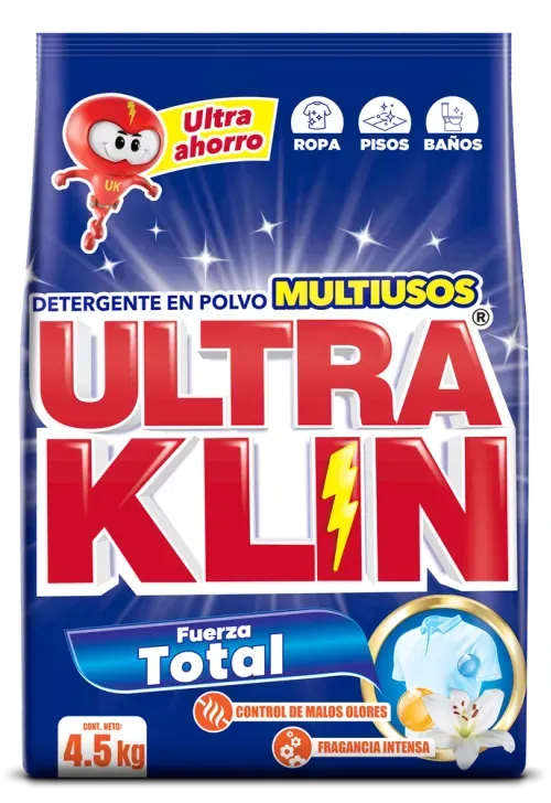 Detergente en Polvo Ultraklin Fuerza Total -4500g