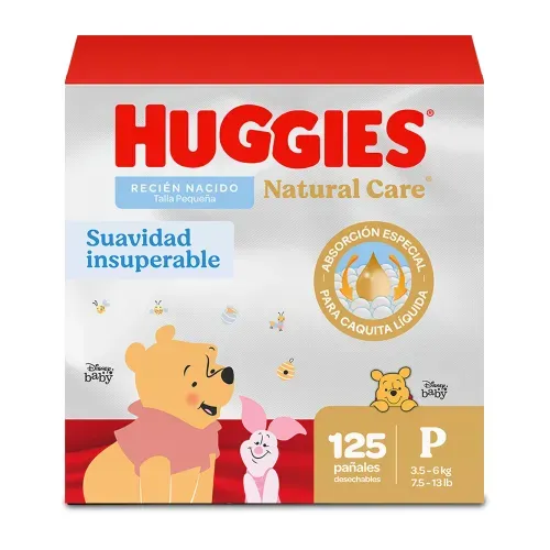Pañales Huggies Natural Care Etapa 1/P - 125 Unidades