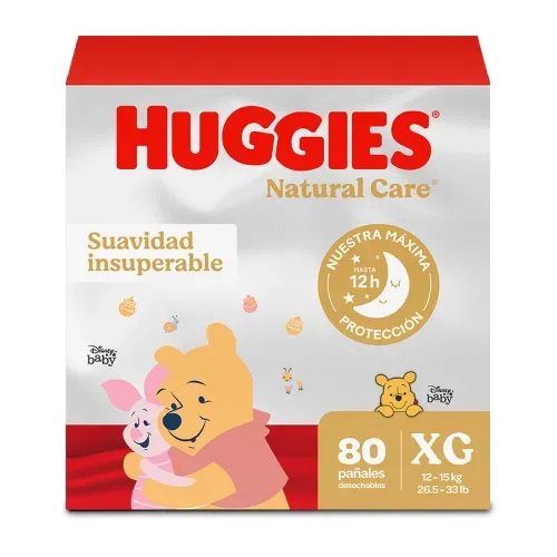 Pañales Huggies Natural Care Etapa 4/XG - 80 Unidades