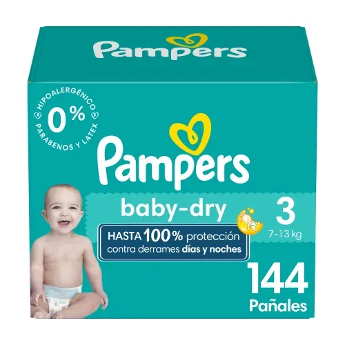 Pañales Pampers Baby Dry Talla 3 - 144 uds