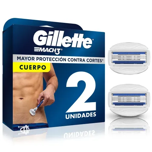 Repuesto Para Máquina De Afeitar Gillette Mach3 Cuerpo Afeitado Corporal - 2 Uds