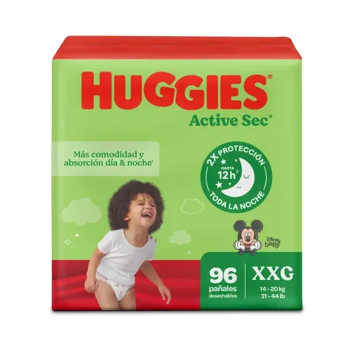 Pañales Huggies Active Sec Etapa 5/XXG - 96 Unidades