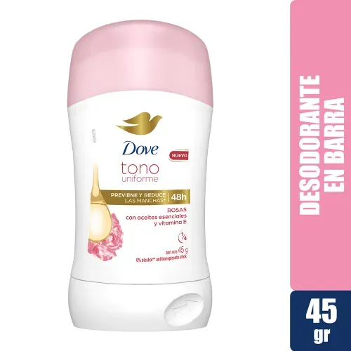 Desodorante Dove Tono Uniforme Rosas y Vitamina E en Barra - 45 g