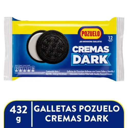 Galleta Pozuelo Cremas Dark 432 Gr