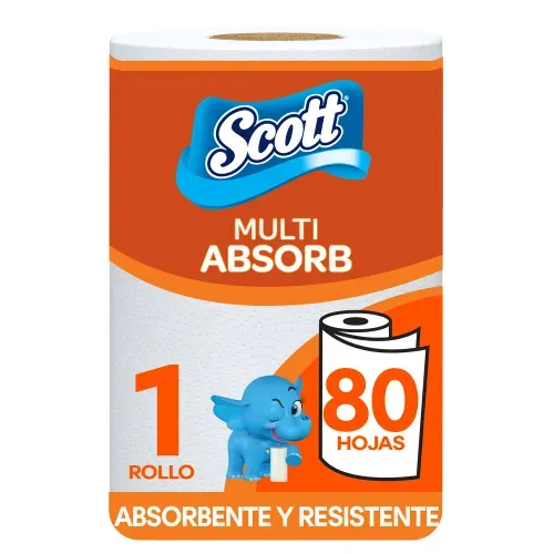 Toalla de Papel Desechable Scott Multi Absorb 80 Hojas - 1 Rollo