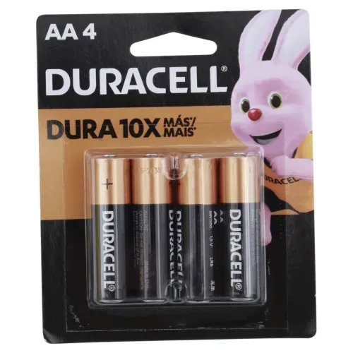 Bateria Duracell Alcalina AA Basico - 4 Unidades