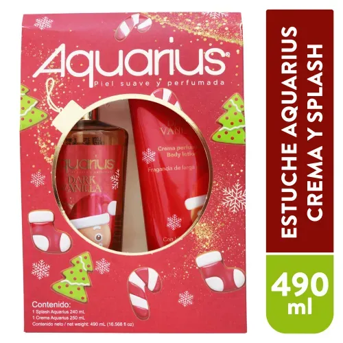 Fragancias Aquarius Estuche Aquar Crema y Splash Dark 490 ml