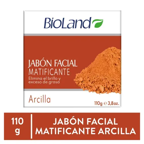 Jabón Facial Matificante Bioland Barra Arcilla - 110 g