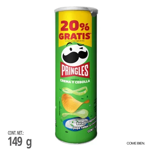 Papas Pringles, Bonus Pack sabor a Cebolla -149g